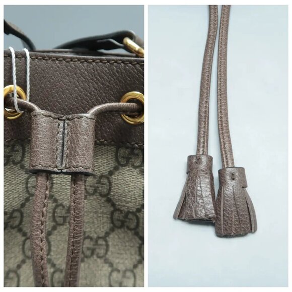 100% Authentic GUCCI  Ophidia Brown Canvas Shoulder Bag 929-101524 - Picture 7 of 12
